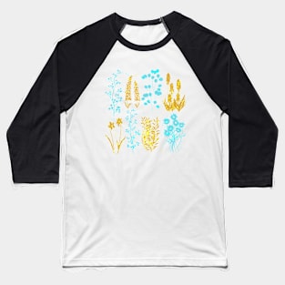 Watercolor Flowers Pattern Ukraine Baseball T-Shirt